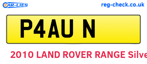 P4AUN are the vehicle registration plates.