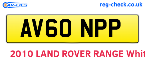 AV60NPP are the vehicle registration plates.