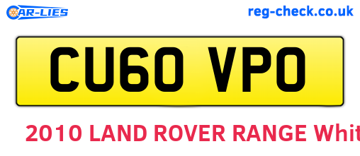 CU60VPO are the vehicle registration plates.