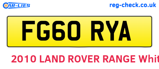FG60RYA are the vehicle registration plates.