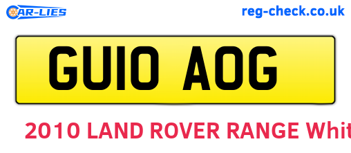 GU10AOG are the vehicle registration plates.