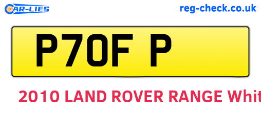 P7OFP are the vehicle registration plates.