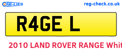 R4GEL are the vehicle registration plates.