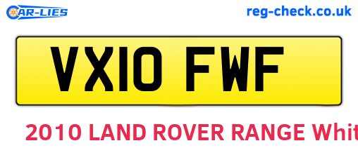 VX10FWF are the vehicle registration plates.