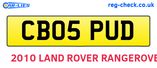 CB05PUD are the vehicle registration plates.