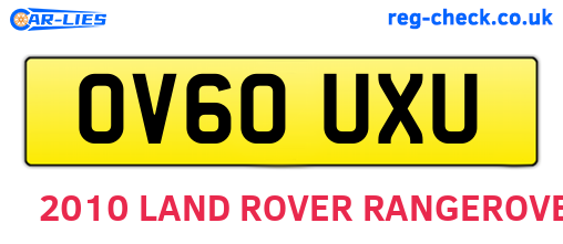 OV60UXU are the vehicle registration plates.