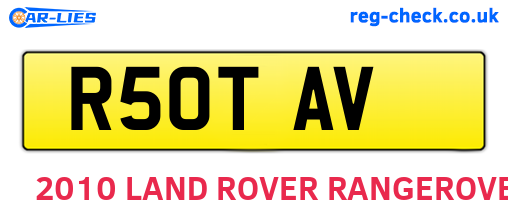 R50TAV are the vehicle registration plates.