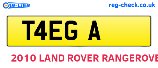 T4EGA are the vehicle registration plates.