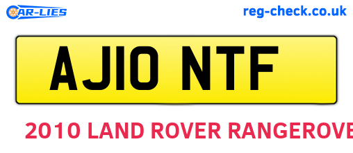 AJ10NTF are the vehicle registration plates.