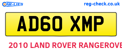 AD60XMP are the vehicle registration plates.