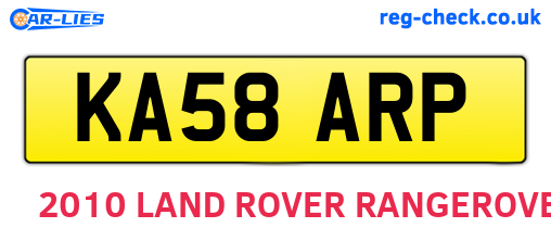 KA58ARP are the vehicle registration plates.