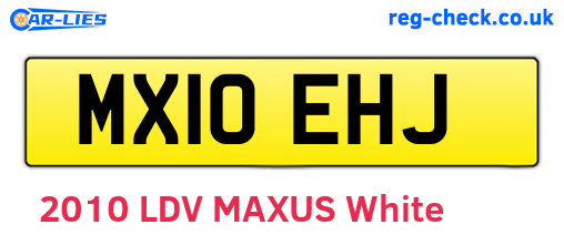 MX10EHJ are the vehicle registration plates.