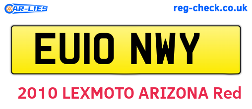 EU10NWY are the vehicle registration plates.