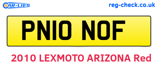 PN10NOF are the vehicle registration plates.