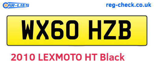 WX60HZB are the vehicle registration plates.