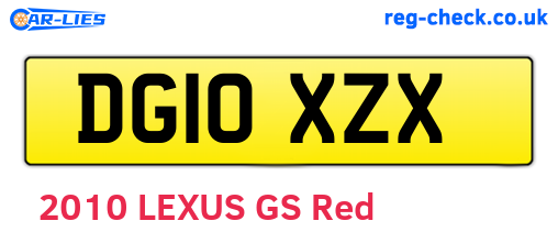 DG10XZX are the vehicle registration plates.