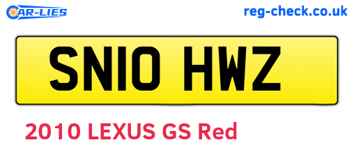 SN10HWZ are the vehicle registration plates.