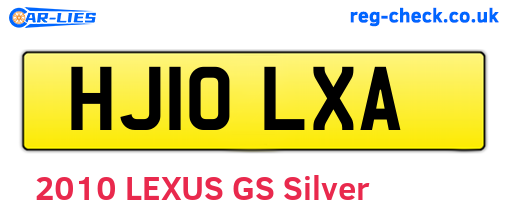 HJ10LXA are the vehicle registration plates.