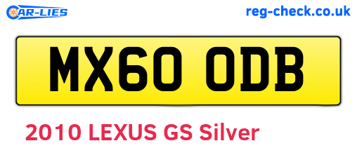 MX60ODB are the vehicle registration plates.