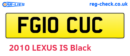 FG10CUC are the vehicle registration plates.