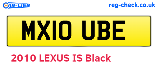 MX10UBE are the vehicle registration plates.