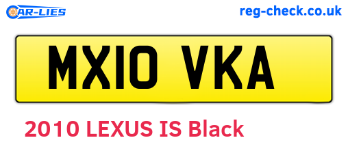 MX10VKA are the vehicle registration plates.