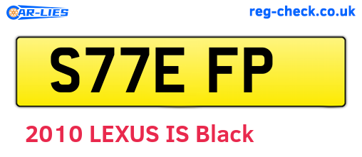 S77EFP are the vehicle registration plates.