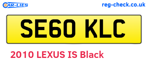 SE60KLC are the vehicle registration plates.