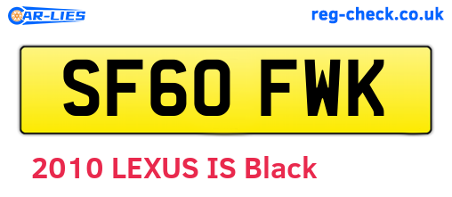 SF60FWK are the vehicle registration plates.