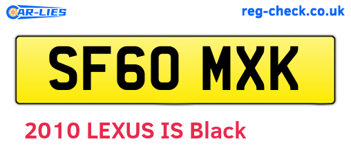 SF60MXK are the vehicle registration plates.