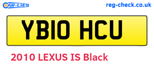 YB10HCU are the vehicle registration plates.