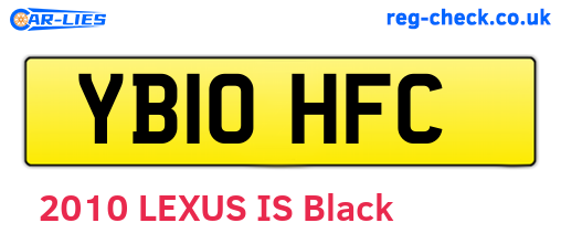 YB10HFC are the vehicle registration plates.