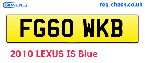 FG60WKB are the vehicle registration plates.