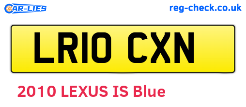 LR10CXN are the vehicle registration plates.