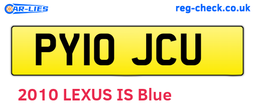 PY10JCU are the vehicle registration plates.