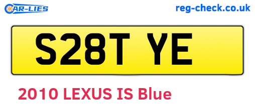 S28TYE are the vehicle registration plates.