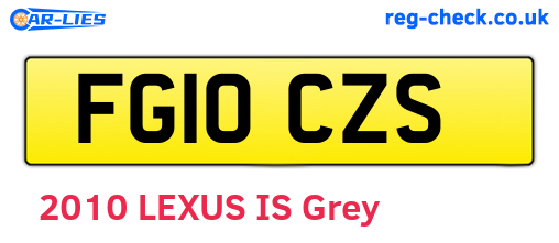 FG10CZS are the vehicle registration plates.