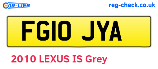 FG10JYA are the vehicle registration plates.