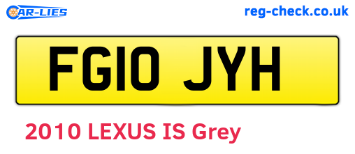 FG10JYH are the vehicle registration plates.
