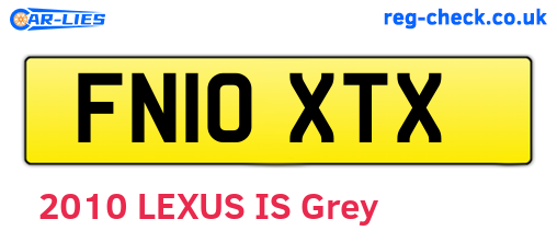 FN10XTX are the vehicle registration plates.