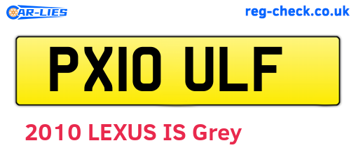 PX10ULF are the vehicle registration plates.