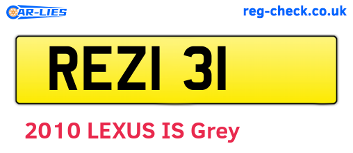 REZ131 are the vehicle registration plates.