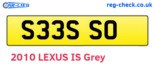 S33SSO are the vehicle registration plates.