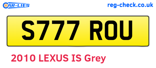 S777ROU are the vehicle registration plates.