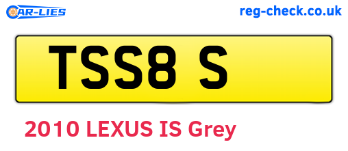 TSS8S are the vehicle registration plates.