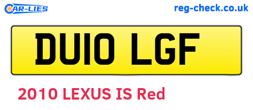 DU10LGF are the vehicle registration plates.