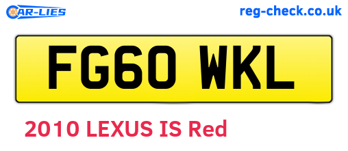 FG60WKL are the vehicle registration plates.