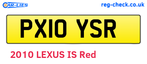 PX10YSR are the vehicle registration plates.