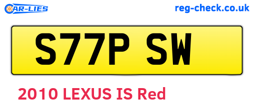 S77PSW are the vehicle registration plates.