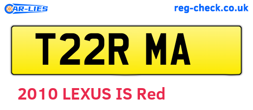 T22RMA are the vehicle registration plates.